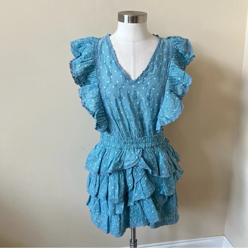 LoveShackFancy Corelli Ruffle Mini Dress Size 26141 - Picture 7 of 16